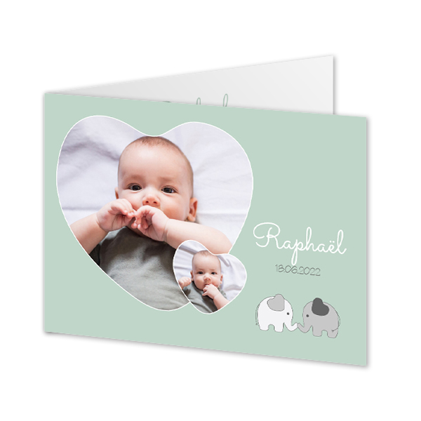 Faire-part rectangulaire 2 volets (14,3 cm x 10 cm) Faire-part rectangulaire 2 volets (14,3 cm x 10 cm)