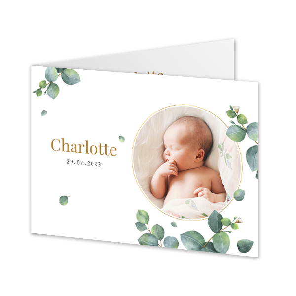 Faire-part rectangulaire 2 volets (14,3 cm x 10 cm)