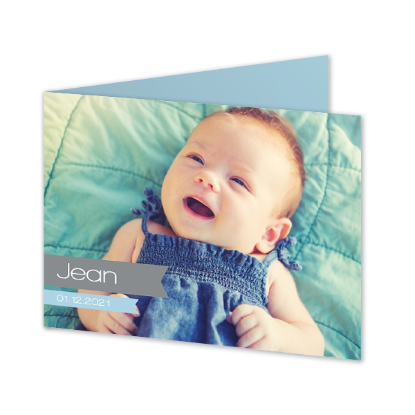 Faire-part rectangulaire 2 volets (14,3 cm x 10 cm)