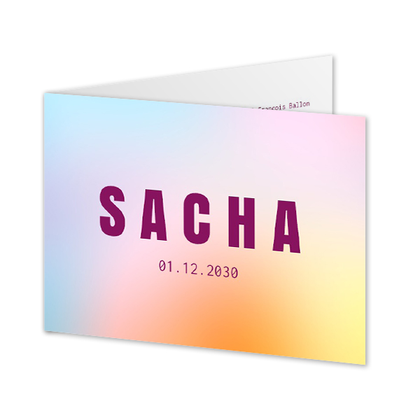 Faire-part rectangulaire 2 volets (14,3 cm x 10 cm)