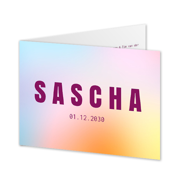 Geboortekaart Gevouwen Standaard (14,3 cm x 10 cm)