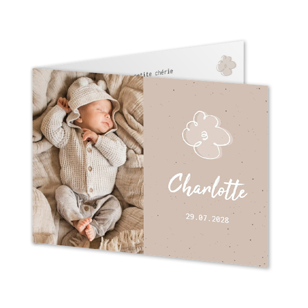 Faire-part rectangulaire 2 volets (14,3 cm x 10 cm)