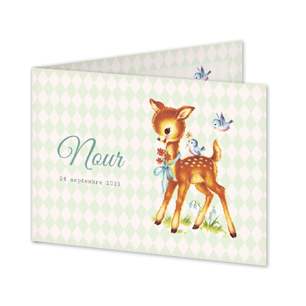 Faire-part rectangulaire 2 volets (14,3 cm x 10 cm)