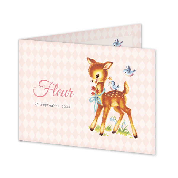 Faire-part rectangulaire 2 volets (14,3 cm x 10 cm)