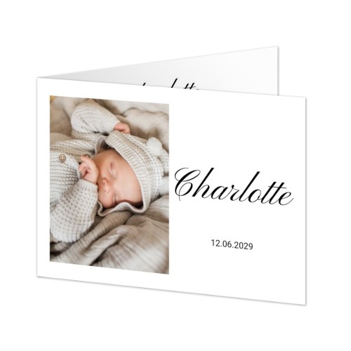 Faire-part rectangulaire 2 volets (14,3 cm x 10 cm)