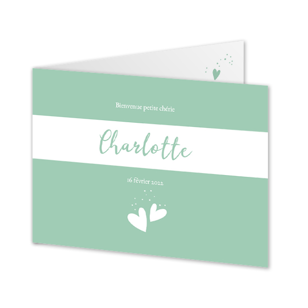 Faire-part rectangulaire 2 volets (14,3 cm x 10 cm)