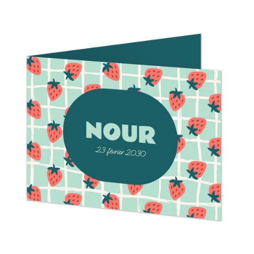 Faire-part rectangulaire 2 volets (14,3 cm x 10 cm)