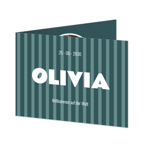 Geburtskarte gefaltet Querformat (14,3 cm x 10 cm)