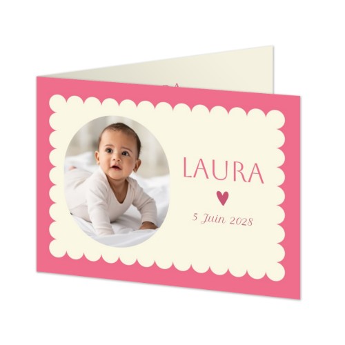 Faire-part rectangulaire 2 volets (14,3 cm x 10 cm)