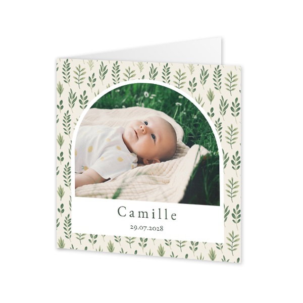 Faire-part carré 2 volets (14,3 cm x 14,3 cm)