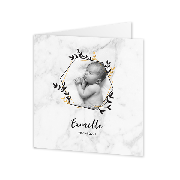 Faire-part carré 2 volets (14,3 cm x 14,3 cm)