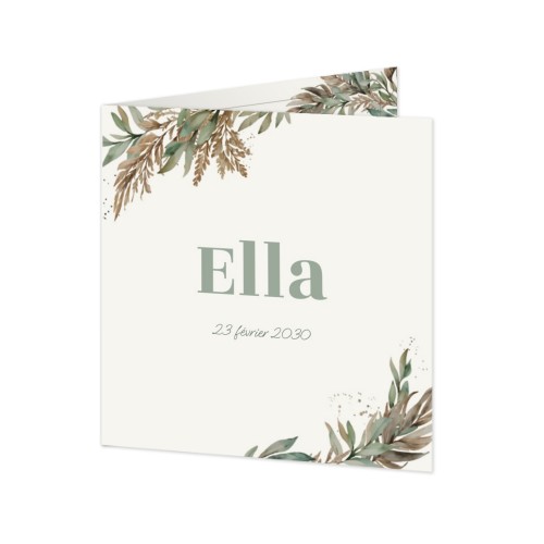 Faire-part carré 2 volets (14,3 cm x 14,3 cm)