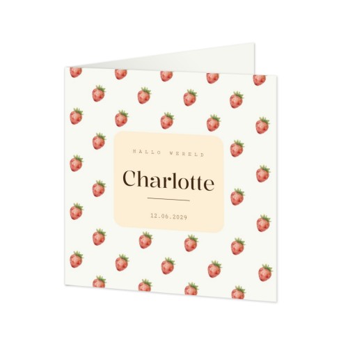 Geboortekaart Gevouwen Vierkant (14,3 cm x 14,3 cm)