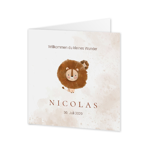 Geburtskarte Falt-Karte Quadratisch (14,3 cm x 14,3 cm)