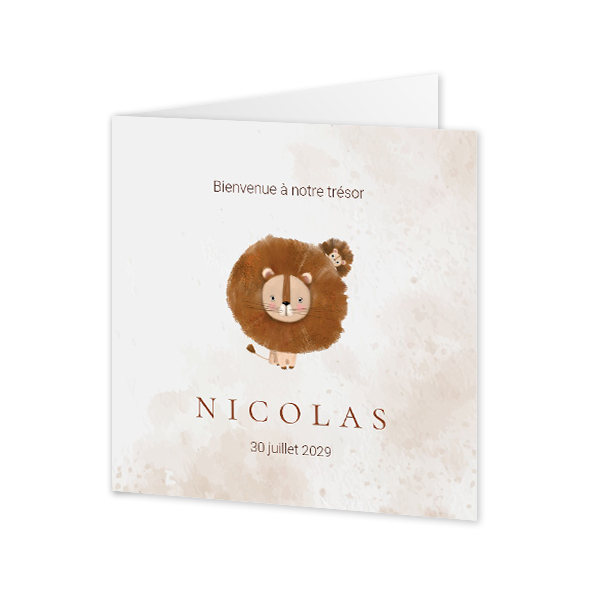 Faire-part carré 2 volets (14,3 cm x 14,3 cm)