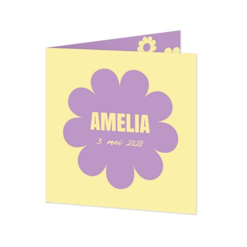 Geboortekaart Gevouwen Vierkant (14,3 cm x 14,3 cm)