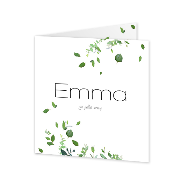 Faire-part carré 2 volets (14,3 cm x 14,3 cm)