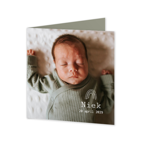Geboortekaart Gevouwen Vierkant (14,3 cm x 14,3 cm)