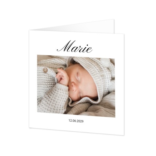 Geboortekaart Gevouwen Vierkant (14,3 cm x 14,3 cm) Geboortekaart Gevouwen Vierkant (14,3 cm x 14,3 cm)