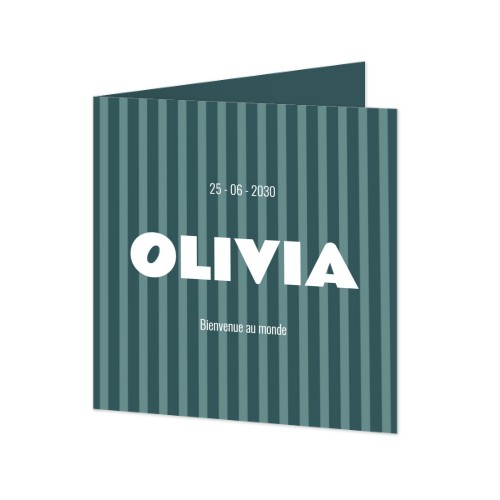 Faire-part carré 2 volets (14,3 cm x 14,3 cm)