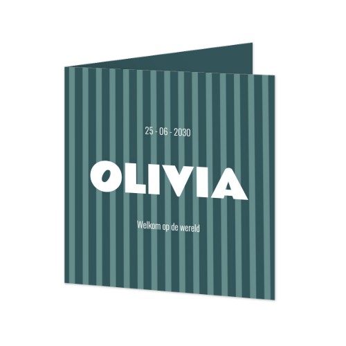 Geboortekaart Gevouwen Vierkant (14,3 cm x 14,3 cm)