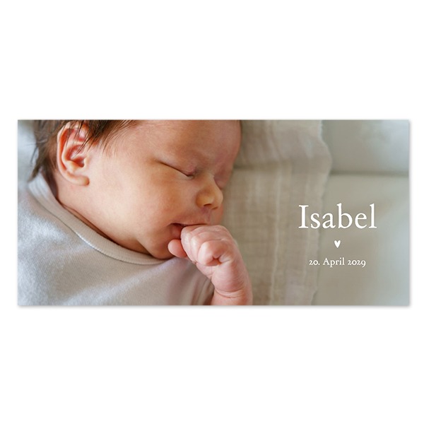 Geburtskarte Panorama Querformat (9,3 cm x 19,6 cm)