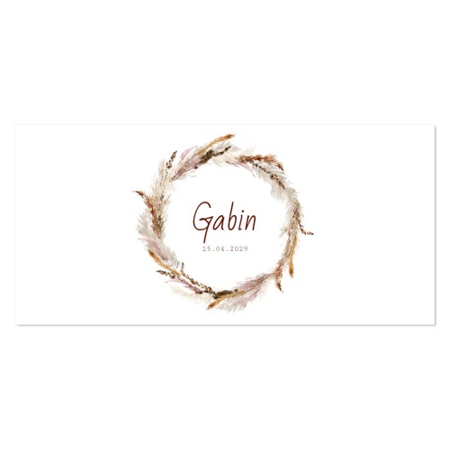 Rustic Dry Flower Wreath Birth - Text Only