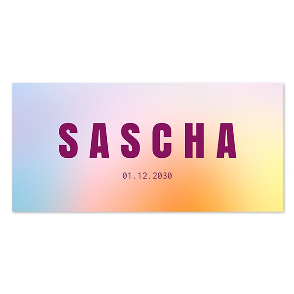 Geburtskarte Panorama Querformat (9,3 cm x 19,6 cm)