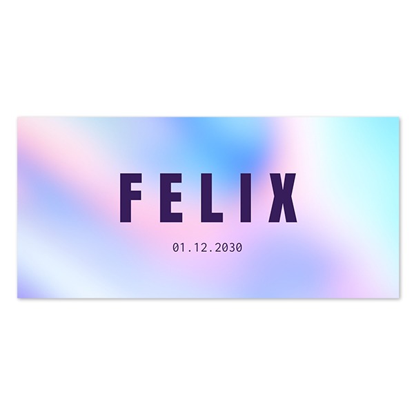 Geburtskarte Panorama Querformat (9,3 cm x 19,6 cm)