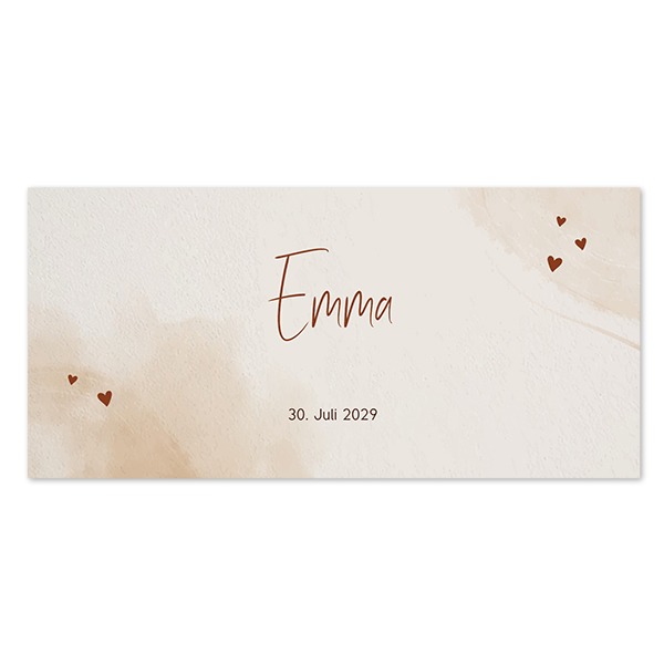 Geburtskarte Panorama Querformat (9,3 cm x 19,6 cm)