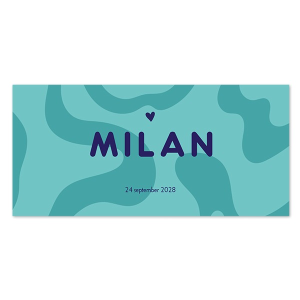 Geboortekaart Panorama Liggend (9,3 cm x 19,6 cm)