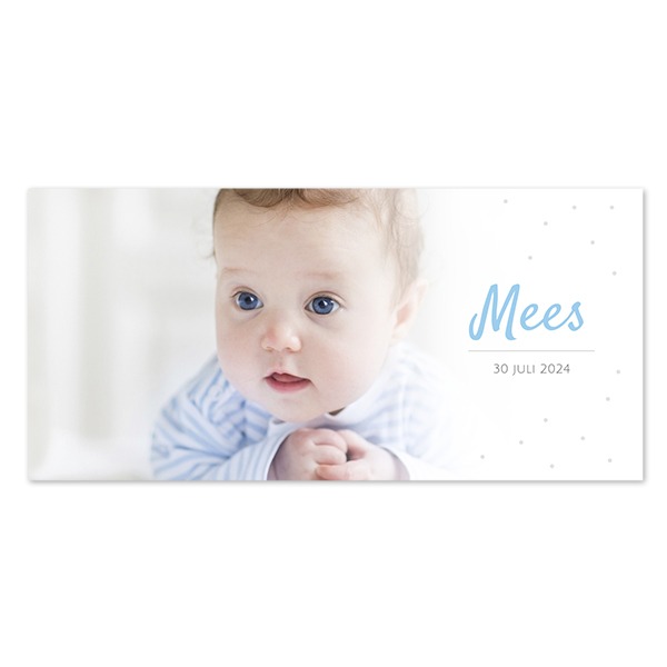 Geboortekaart Panorama Liggend (9,3 cm x 19,6 cm)