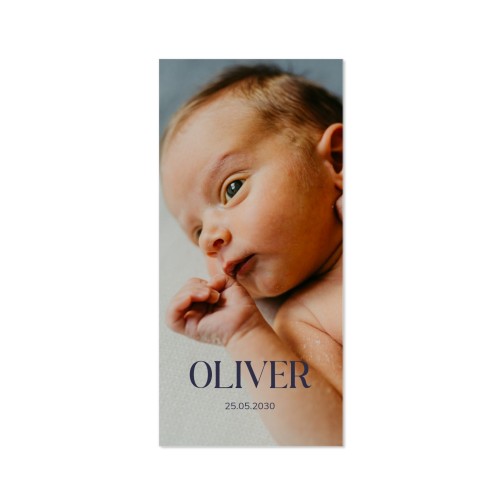Geburtskarte Panorama Hochformat (9,3 cm x 19,6 cm)