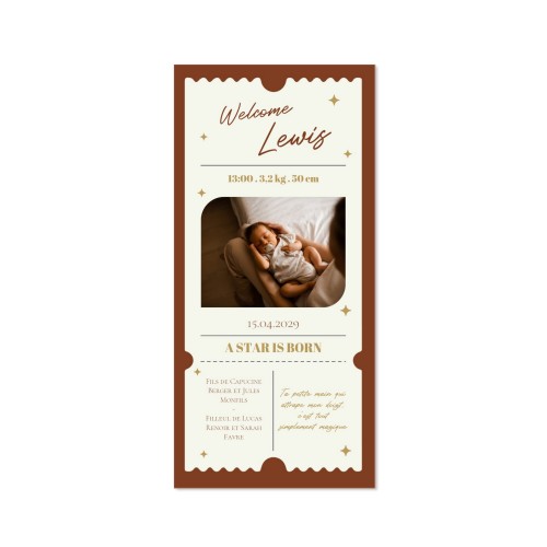 Faire part panoramique vertical (19,6 cm x 9,3 cm)