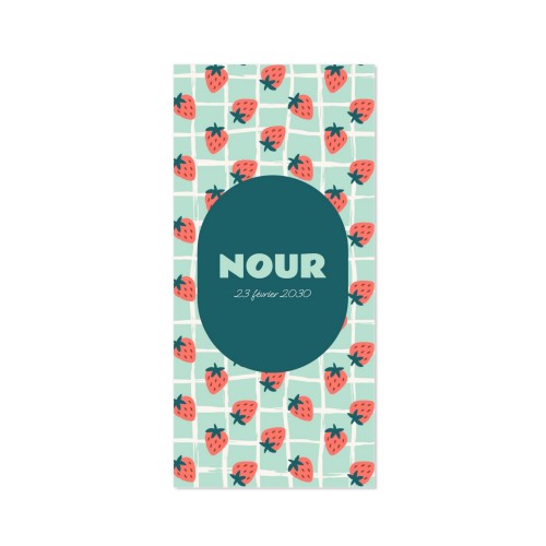 Strawberry Checkers Birth - Text Only