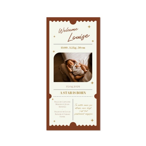 Faire part panoramique vertical (19,6 cm x 9,3 cm)