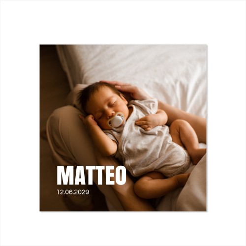 Faire-part carré (14,3 cm x 14,3 cm)