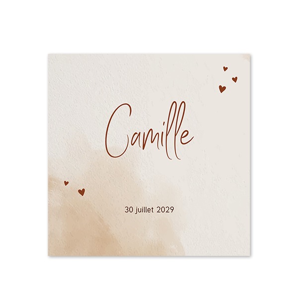 Faire-part carré (14,3 cm x 14,3 cm)