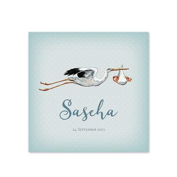 Geburtskarte Quadratisch (14,3 cm x 14,3 cm) Geburtskarte Quadratisch (14,3 cm x 14,3 cm)