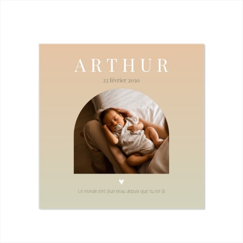 Faire-part carré (14,3 cm x 14,3 cm)