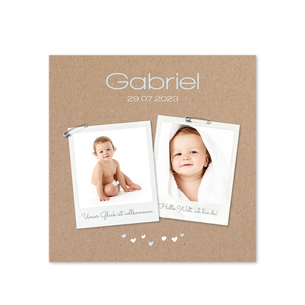 Geburtskarte Quadratisch (14,3 cm x 14,3 cm) Geburtskarte Quadratisch (14,3 cm x 14,3 cm)