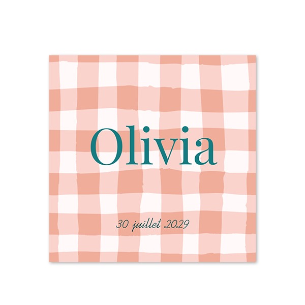 Faire-part carré (14,3 cm x 14,3 cm)