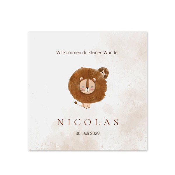Geburtskarte Quadratisch (14,3 cm x 14,3 cm) Geburtskarte Quadratisch (14,3 cm x 14,3 cm)
