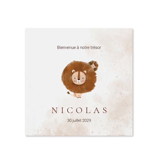 Faire-part carré (14,3 cm x 14,3 cm)