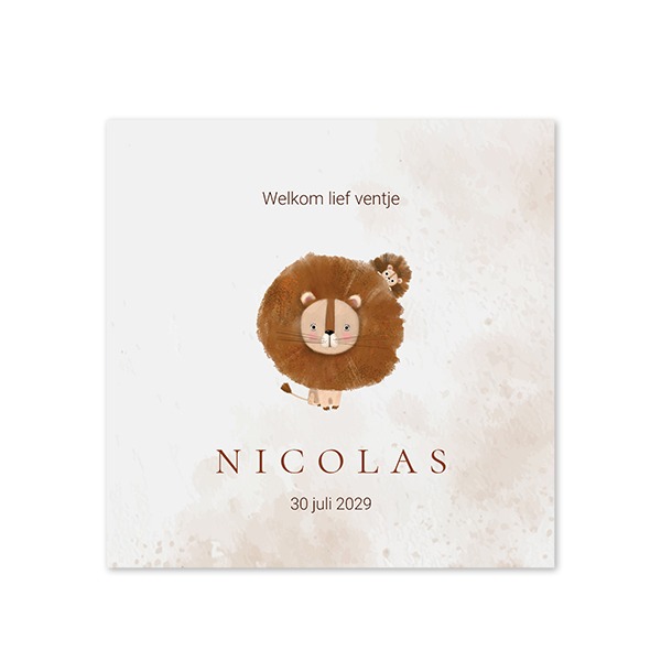 Geboortekaart Vierkant (14,3 cm x 14,3 cm)
