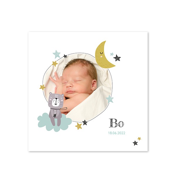 Geboortekaart Vierkant (14,3 cm x 14,3 cm) Geboortekaart Vierkant (14,3 cm x 14,3 cm)