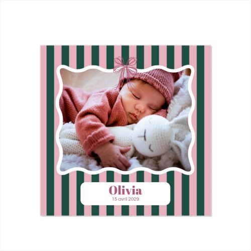 Faire-part carré (14,3 cm x 14,3 cm)