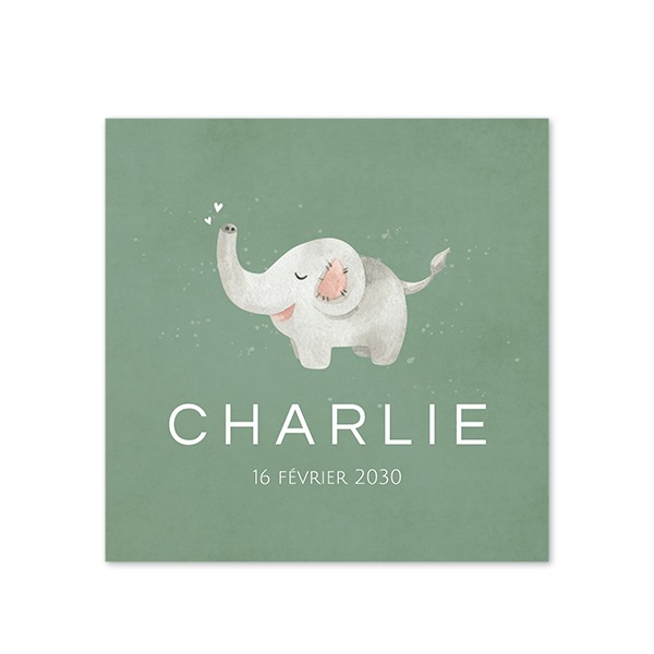 Faire-part carré (14,3 cm x 14,3 cm)