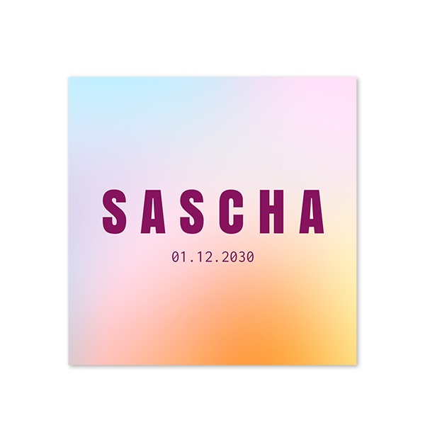 Geburtskarte Quadratisch (14,3 cm x 14,3 cm)