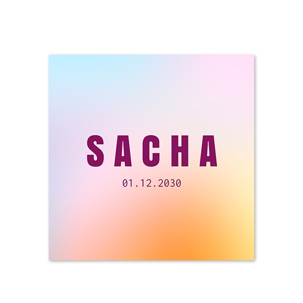 Geboortekaart Vierkant (14,3 cm x 14,3 cm)